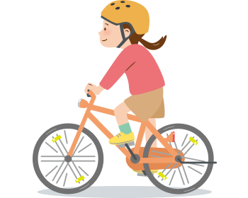 自転車に乗っている子どものイラスト
