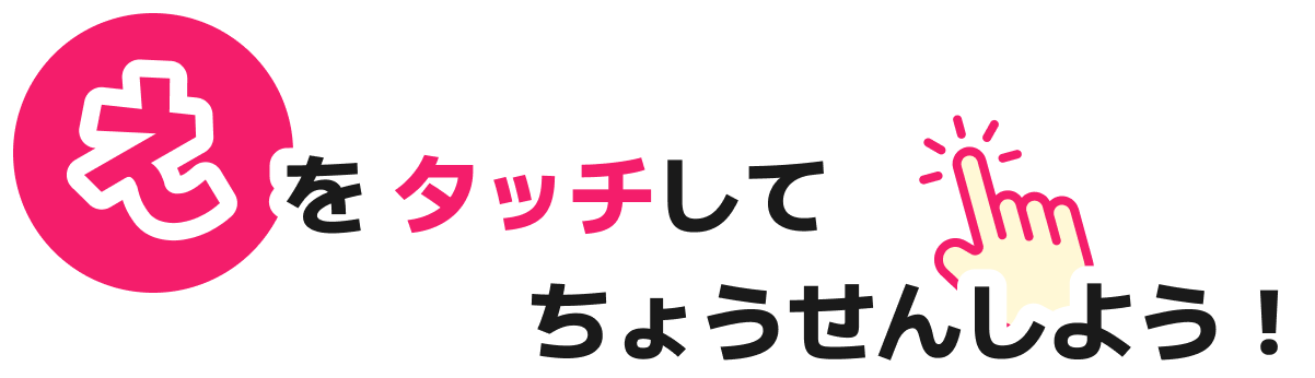 「タッチでこたえあわせ！」のボタンを押して、挑戦してみよう！