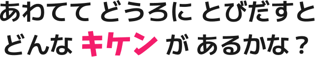 あわてて、どうろにとびだすとどんな、キケンがあるかな？