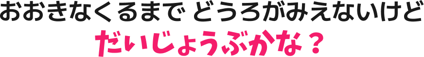 おおきなくるまで どうろがみえないけど だいじょうぶかな？？