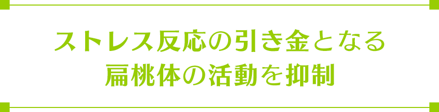 ストレスの引き金となる偏桃体の活動を抑制