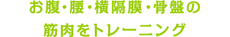 お腹・腰・横隔膜・骨盤の筋肉をトレーニング