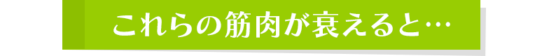 これらの筋肉が衰えると…