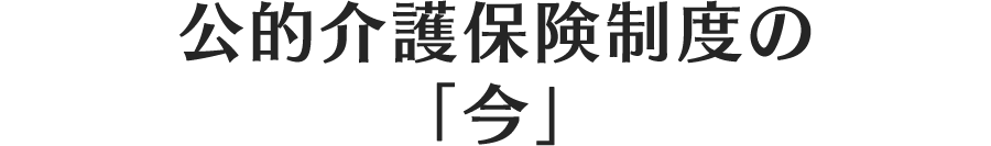 公的介護保険制度の「今」