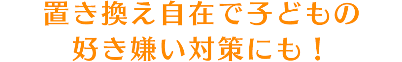 置き換え自在で子どもの好き嫌い対策にも！