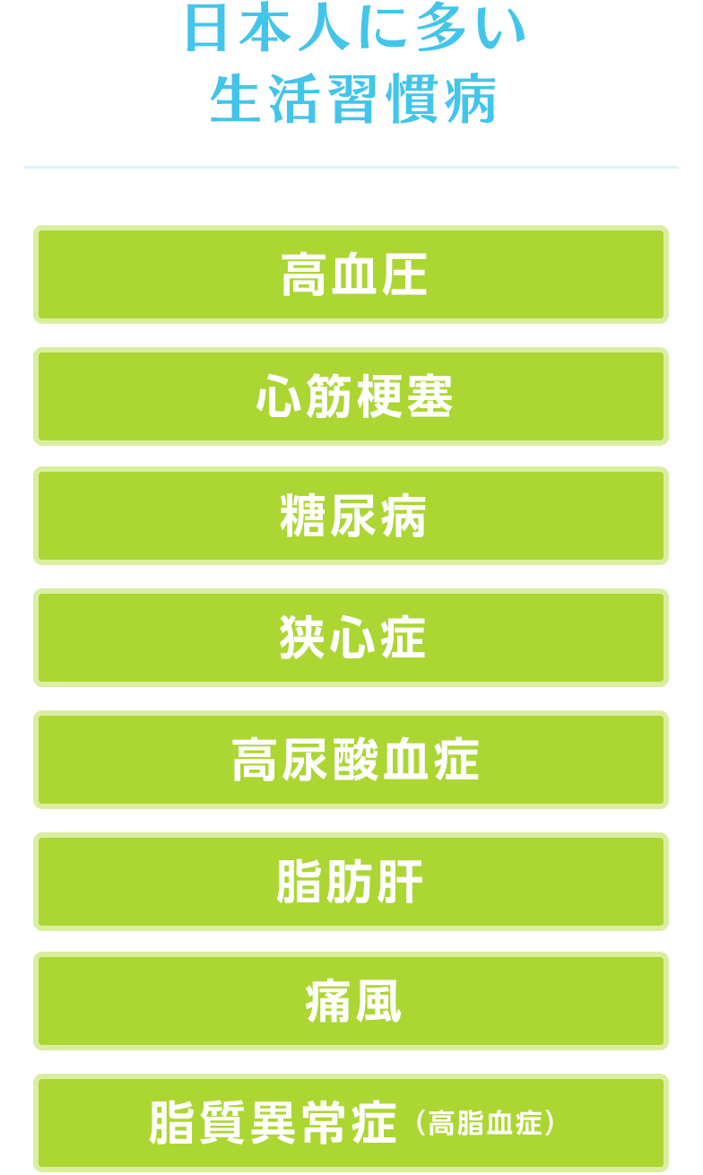 日本人に多い生活習慣病