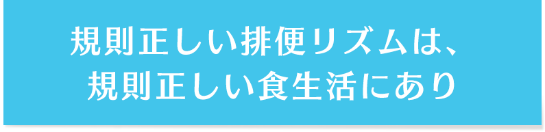 規則正しい排便リズムは、規則正しい食生活にあり