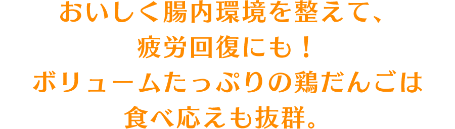 おいしく腸内環境を整えて、疲労回復にも！ボリュームたっぷりの鶏だんごは食べ応えも抜群