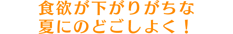 食欲が下がりがちな夏にのどごしよく！