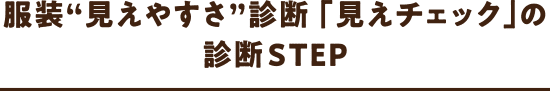 服装“見えやすさ”診断 「見えチェック」の 診断STEP